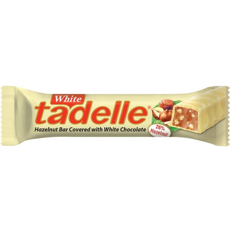 Tadelle Hazelnut Bar Covered W White Choc 30g