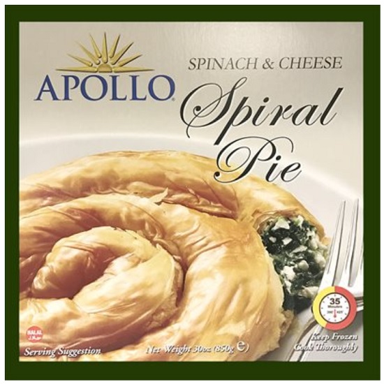 Apollo Spinach & Cheese Spiral Pie  850g