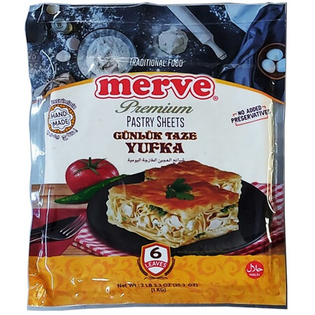 Merve Premium Gunluk Taze Yufka (6 Leaves) 1kg