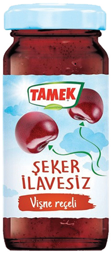 Tamek Sugar Free Sour Cherry Jam 290Gr Glass