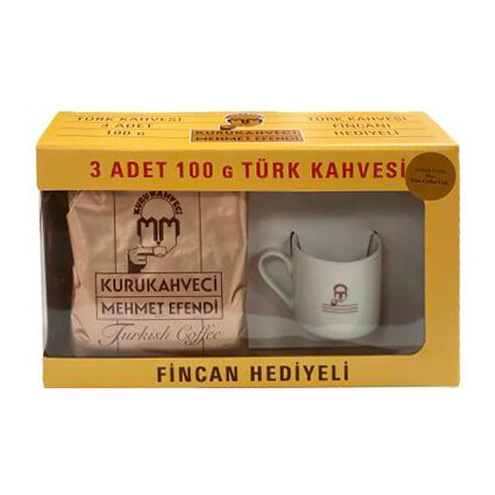 Mehmet Efendi Turkish Coffee W/Free Coffee Cup 3x100gr