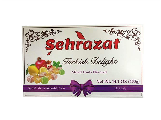 Sehrazat Turkish Delight With Mixed Fruits Flavored 400Gr