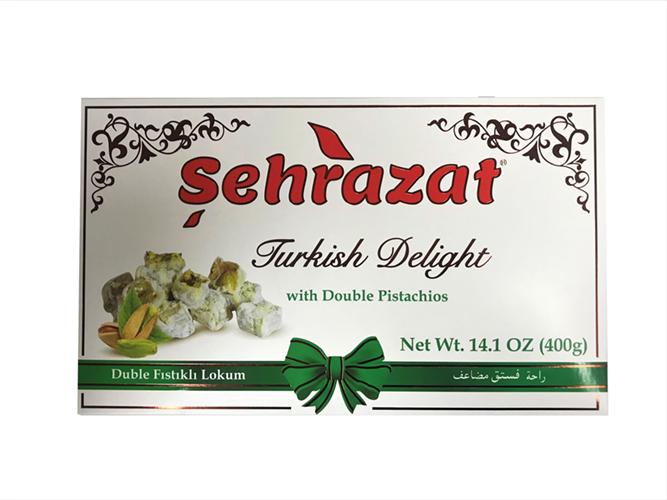 Sehrazat Turkish Delight With Double Pistachios 400Gr