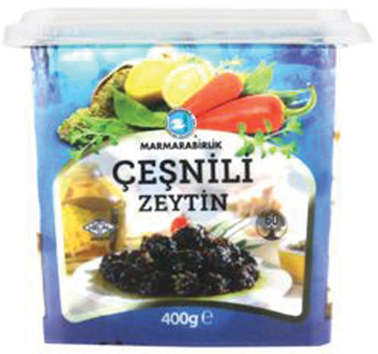 Marmara Birlik Gemlik Black Olives 2XS Cesnili  (351-380) 400Gr Plastic