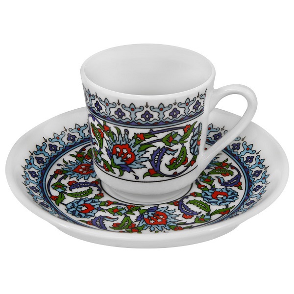 Gural Porselen Topkapi Series Turkish Coffee Set of 6