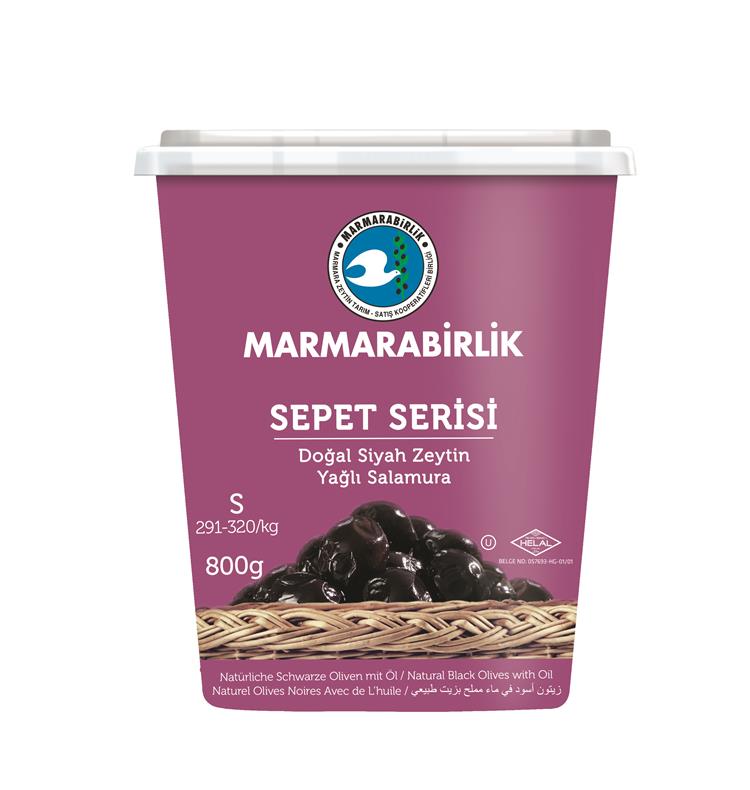 Marmara Birlik Gemlik Black Olives Basket Series S (291-320) 800Gr Plastic