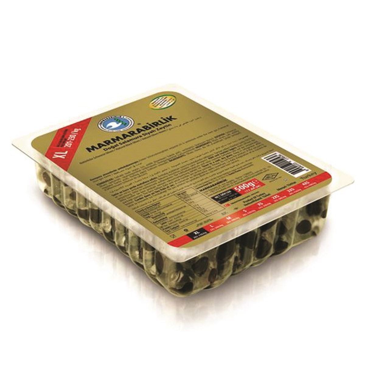Marmara Birlik Gemlik Black Olives XL Mega 500Gr Vacuum