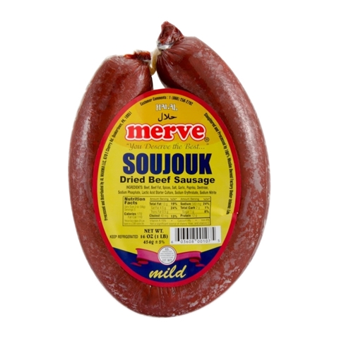 Merve Beef Soujouk Mild Round 1Lb