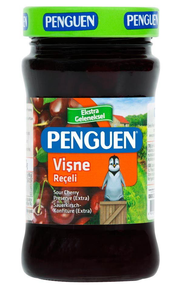 Penguen Sour Cherry Preserve 380Gr Glass