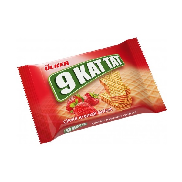 Ulker 9 Kat Strawberry Wafers 39Gr