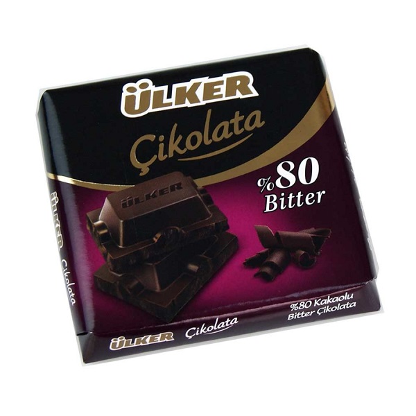 Ulker Bitter Chocolate Bars 80% 60Gr