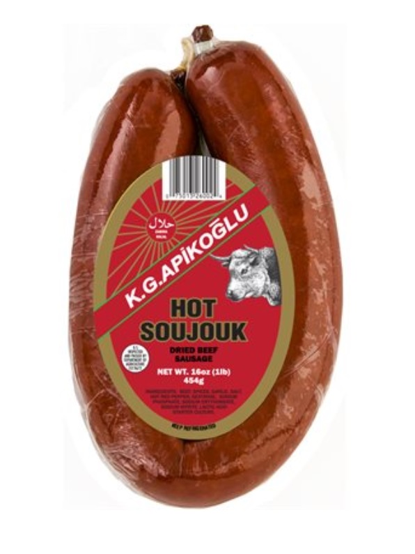 Apikoglu  Hot Halal Soujouk 1Lb - 454Gr
