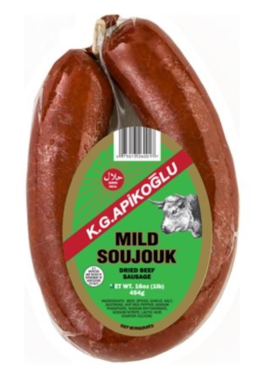 Apikoglu Mild Halal Soujouk 1Lb - 454Gr