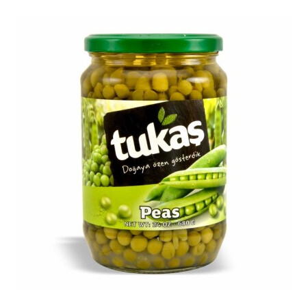 Tukas Green Peas 680Gr Glass