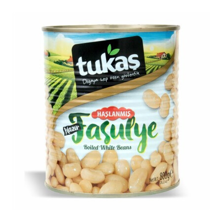 Tukas Boiled White Beans 830 Gr Can