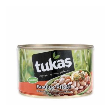 Tukas White Beans In Tomato Sauce 400gr Can